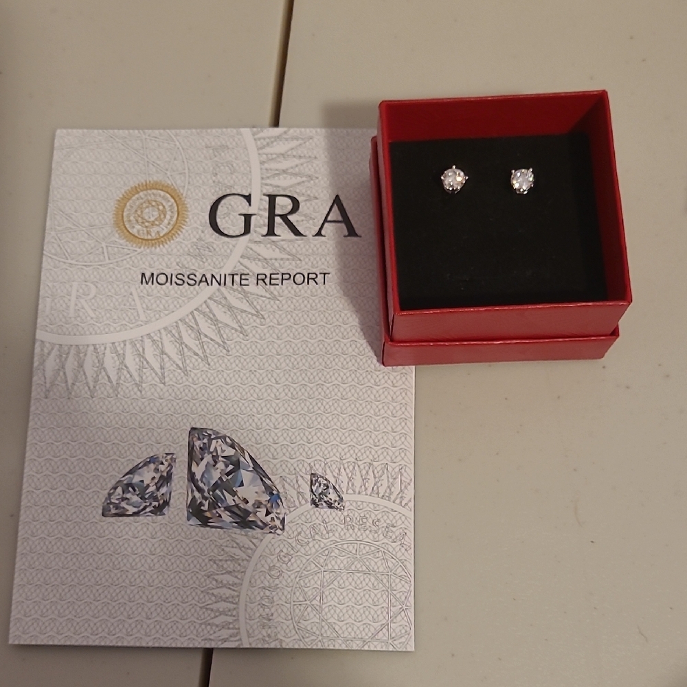 Moissanite Stud Earrings in Silver